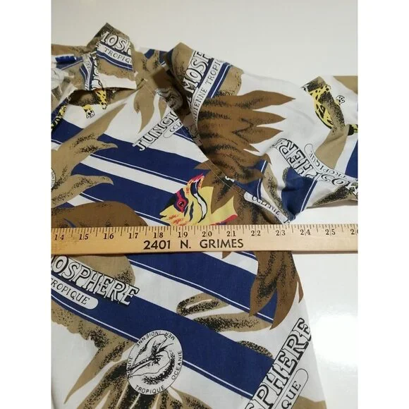 Vintage Peggy Lou California Blouse Women’s 42 (2X) Made USA Jungle Button Up - Picture 6 of 13